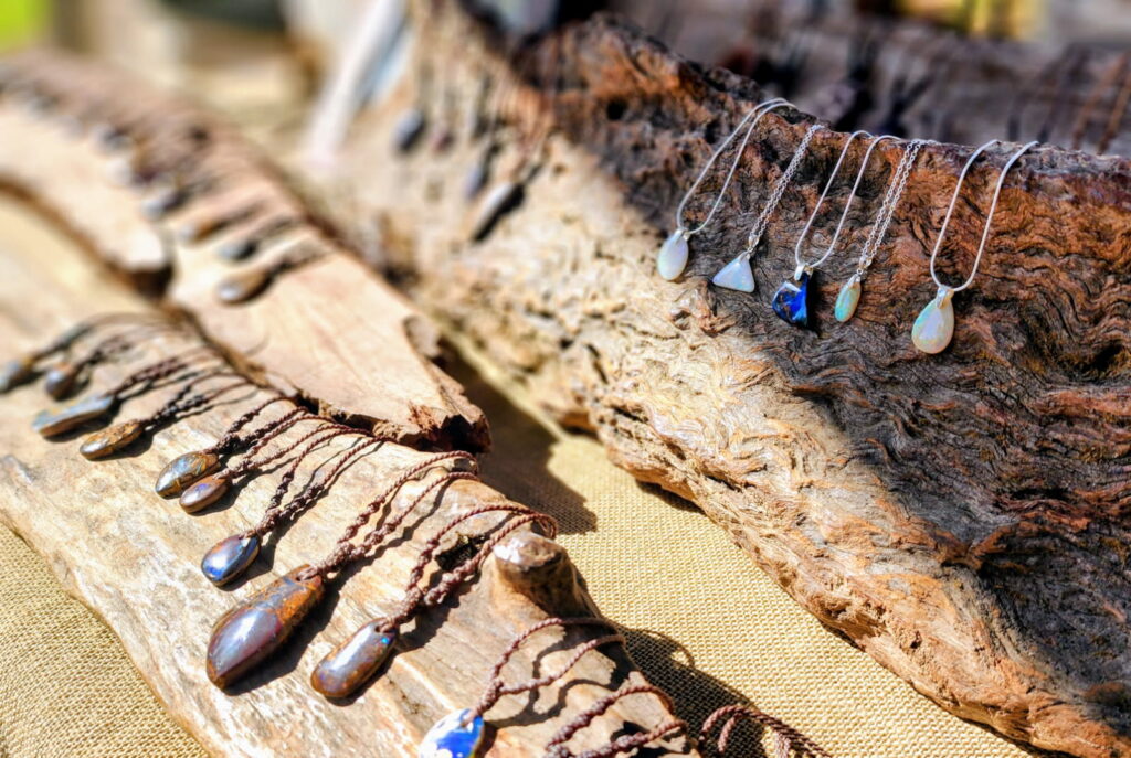 Handmade opal jewellery in Nimbin