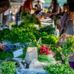 Organic vegetables and greens at NImbin Farmers Market