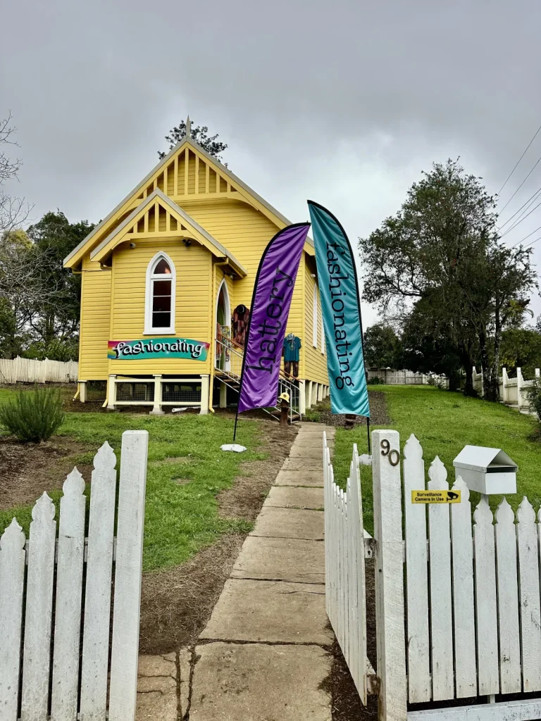 New location for Fashionating. We are now at the Yellow Church at 90 Cullen St Nimbin.