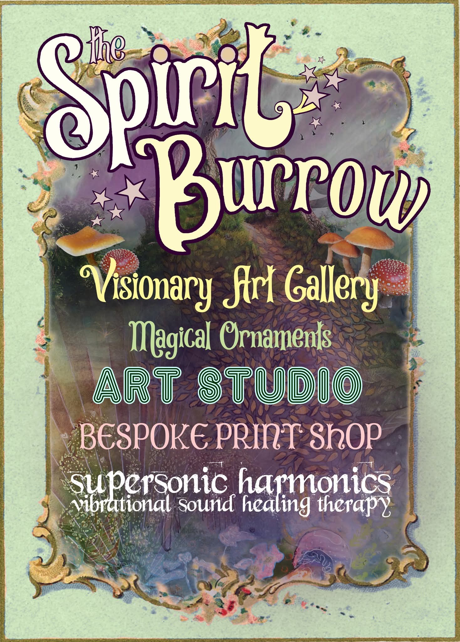 The Spirit Burrow — visionary art gallery, art studio, bespoke print shop and sound healing, Nimbin